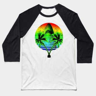 Rainbow Sun Fun Tropical Exotic Palm Trees Baseball T-Shirt